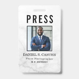 Tarjeta de identificación de periodista de prensa