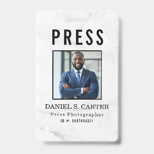 Tarjeta de identificación de periodista de prensa 