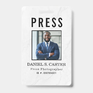Tarjeta de identificación de periodista de prensa