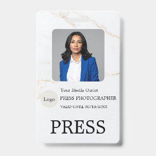 Tarjeta de identificación de periodista de prensa