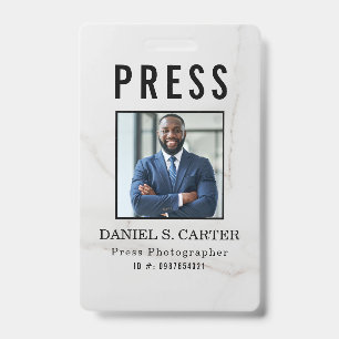 Tarjeta de identificación de periodista de prensa