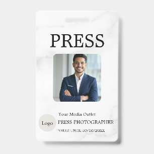 Tarjeta de identificación de periodista de prensa
