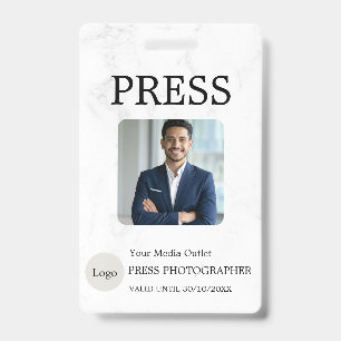 Tarjeta de identificación de periodista de prensa