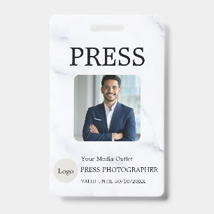 Tarjeta de identificación de periodista de prensa