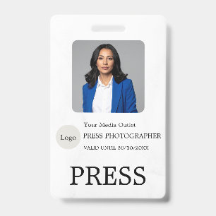 Tarjeta de identificación de periodista de prensa