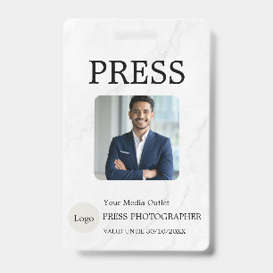 Tarjeta de identificación de periodista de prensa