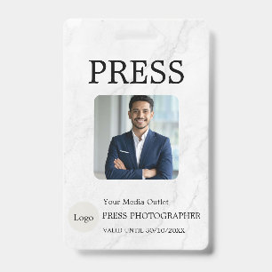 Tarjeta de identificación de periodista de prensa
