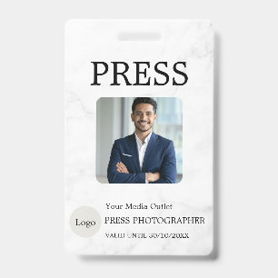 Tarjeta de identificación de periodista de prensa