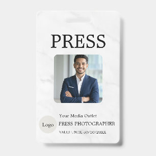 Tarjeta de identificación de periodista de prensa