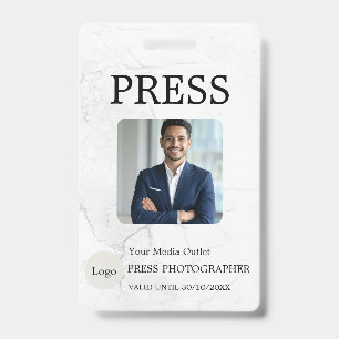 Tarjeta de identificación de periodista de prensa