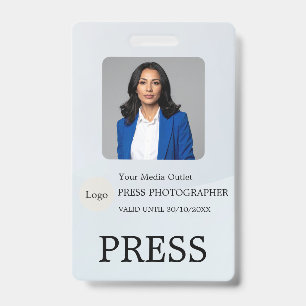 Tarjeta de identificación de periodista de prensa