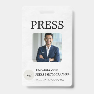 Tarjeta de identificación de periodista de prensa