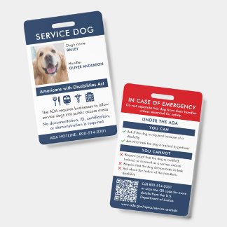 Tarjeta de identificación de perro de servicio Req