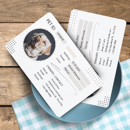 Tarjeta de identificación de perro minimalista en 