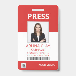 Tarjeta de identificación de prensa Foto Periodist