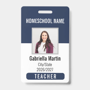 Tarjeta de identificación de profesor de educación