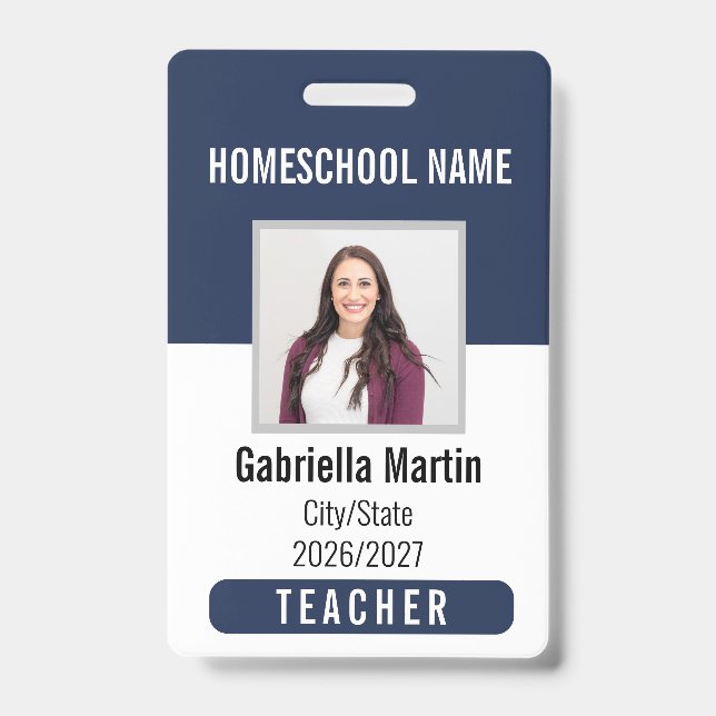 Tarjeta de identificación de profesor de educación (Parte frontal)