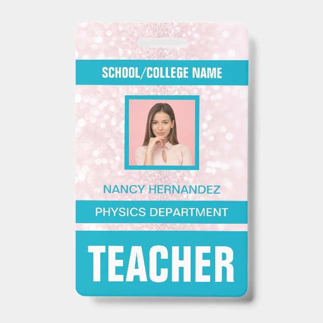 Tarjeta de identificación de profesor minimalista  (Parte frontal)