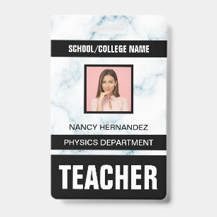 Tarjeta de identificación de profesor minimalista