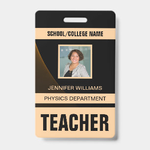 Tarjeta de identificación de profesor minimalista