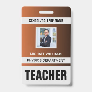 Tarjeta de identificación de profesor minimalista