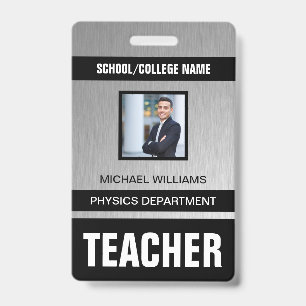 Tarjeta de identificación de profesor minimalista