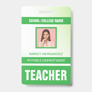 Tarjeta de identificación de profesor minimalista