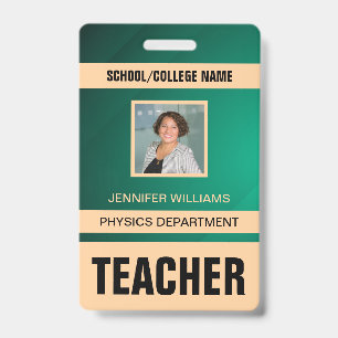 Tarjeta de identificación de profesor minimalista