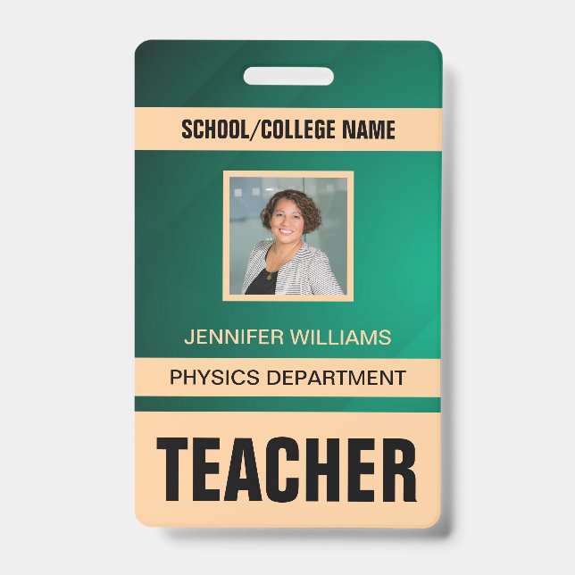 Tarjeta de identificación de profesor minimalista  (Parte frontal)
