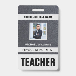 Tarjeta de identificación de profesor minimalista