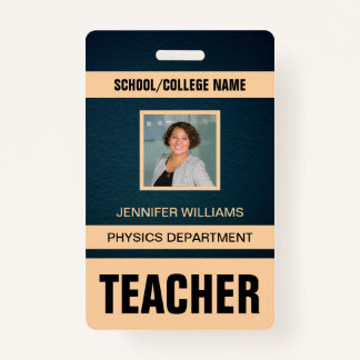 Tarjeta de identificación de profesor minimalista