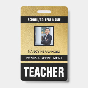 Tarjeta de identificación de profesor minimalista