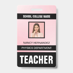 Tarjeta de identificación de profesor minimalista
