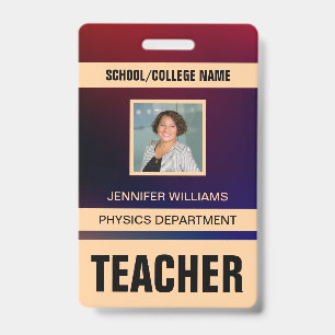 Tarjeta de identificación de profesor minimalista
