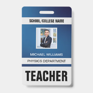 Tarjeta de identificación de profesor minimalista
