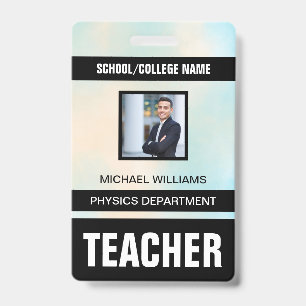 Tarjeta de identificación de profesor moderna mini