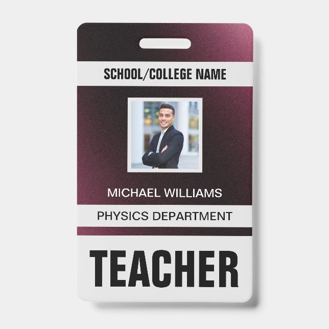 Tarjeta de identificación de profesor moderna mini (Parte frontal)