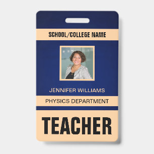 Tarjeta de identificación de profesor moderna mini