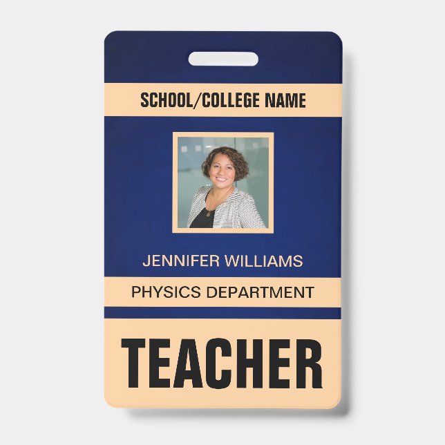 Tarjeta de identificación de profesor moderna mini (Parte frontal)