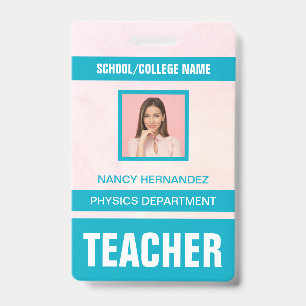 Tarjeta de identificación de profesor moderna mini