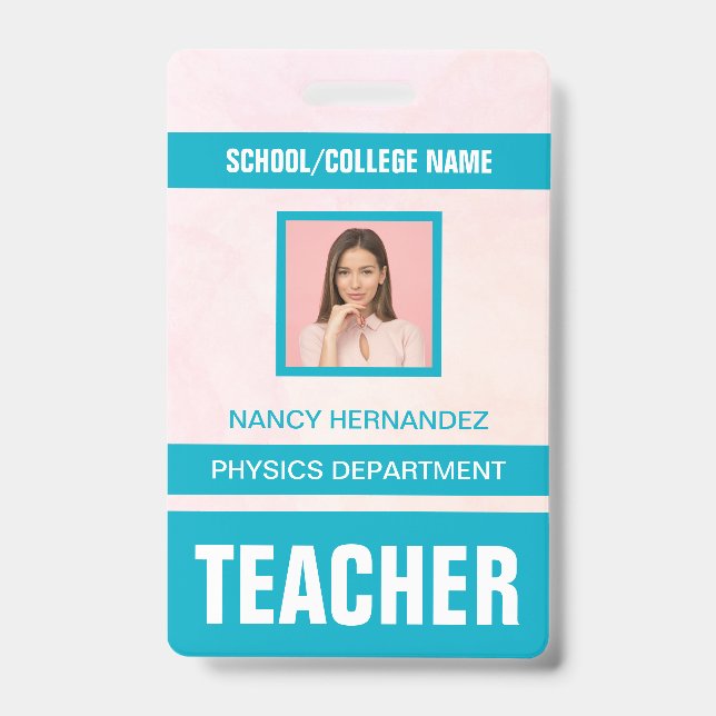 Tarjeta de identificación de profesor moderna mini (Parte frontal)