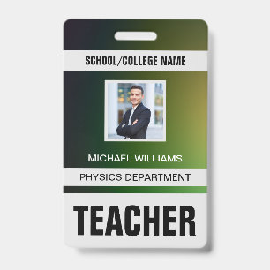 Tarjeta de identificación de profesor moderna mini