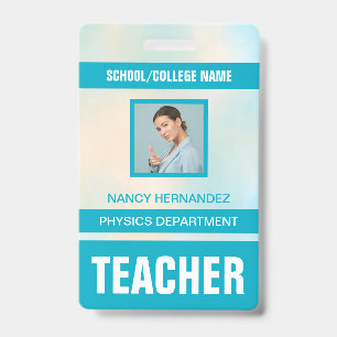 Tarjeta de identificación de profesor moderna mini