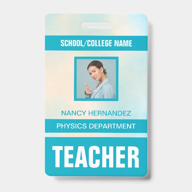 Tarjeta de identificación de profesor moderna mini (Parte frontal)
