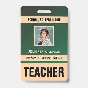Tarjeta de identificación de profesor moderna mini