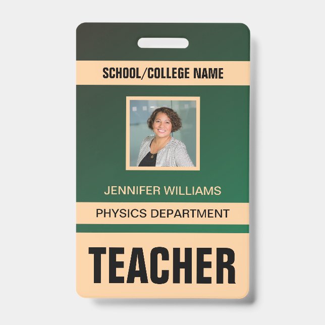 Tarjeta de identificación de profesor moderna mini (Parte frontal)