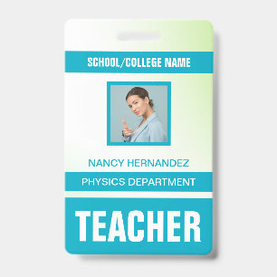 Tarjeta de identificación de profesor moderna mini