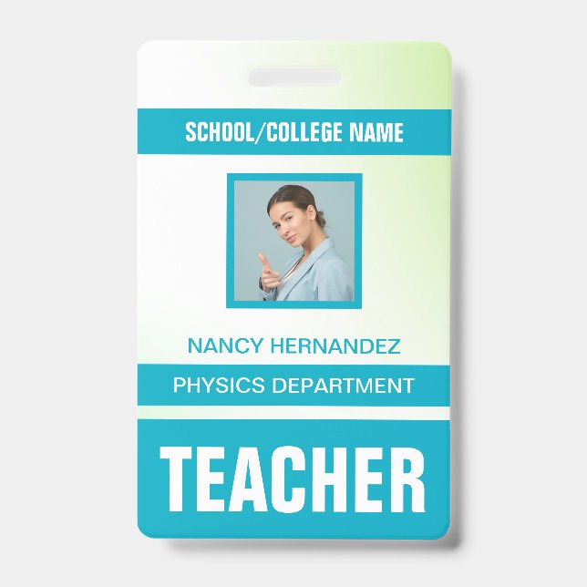 Tarjeta de identificación de profesor moderna mini (Parte frontal)