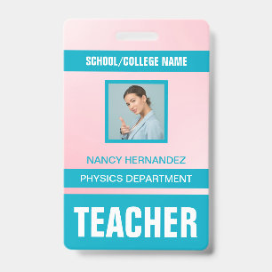 Tarjeta de identificación de profesor moderna mini