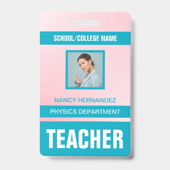 Tarjeta de identificación de profesor moderna mini (Parte frontal)